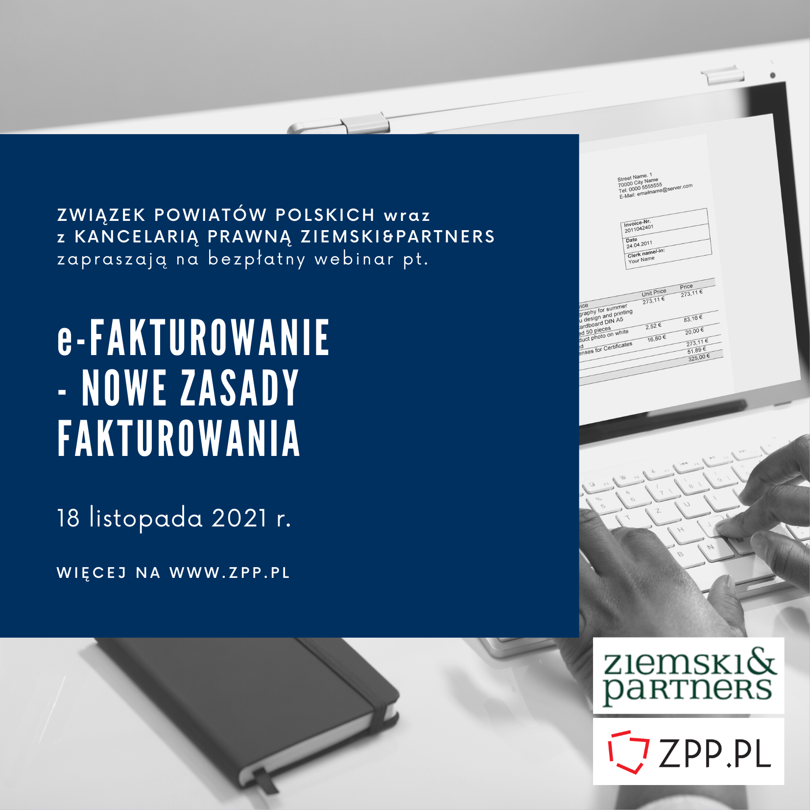"e-Fakturowanie – nowe zasady fakturowania” - bezpłatne seminarium, 18 listopada br., online