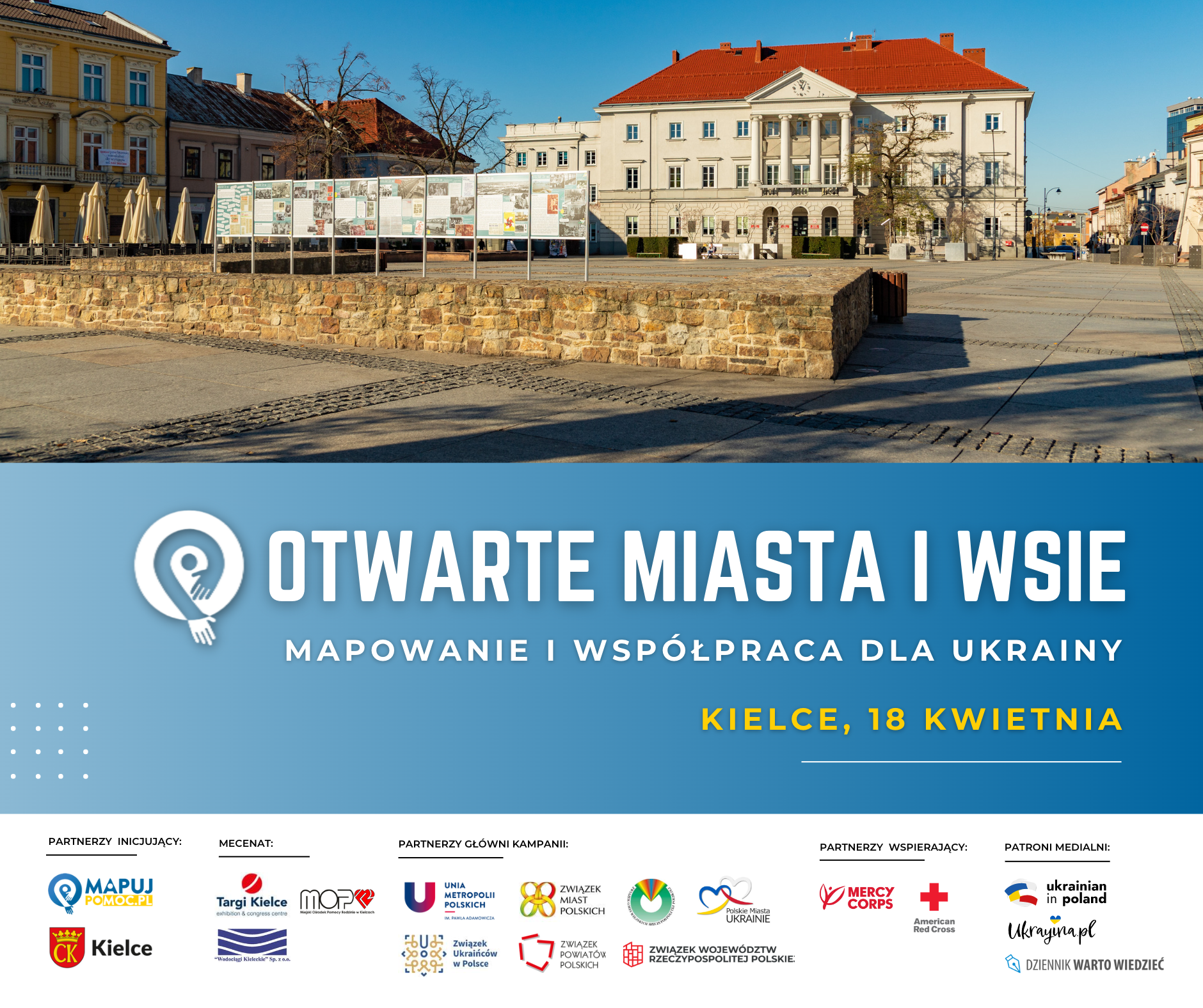 Konferencja pt. „Otwarte Miasta i Wsie - mapowanie i współpraca dla Ukrainy", 18 kwietnia 2023 r., Kielce